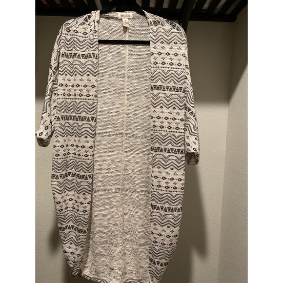 Mudd Other - Mudd black and white tribal kimono cover up